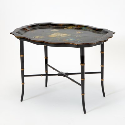 Lot 262 - Victorian Papier Mache Tray Table