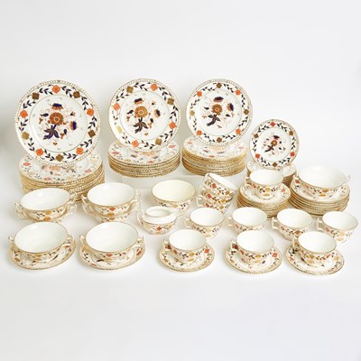 Lot 592 - Royal Crown Derby Porcelain Imari ‘Gadrooned Asian Rose’ Part Dinner Service