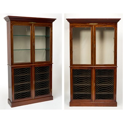 Lot 518 - Pair of Regency Brass Mounted Rosewood Bookcases