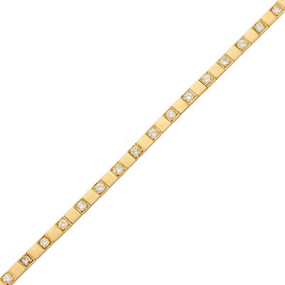 Lot 2326 - Gold and Diamond Bracelet