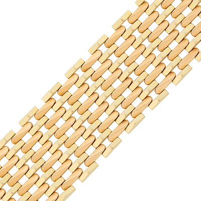 Lot 1113 - Wide Two-Color Gold Bracelet