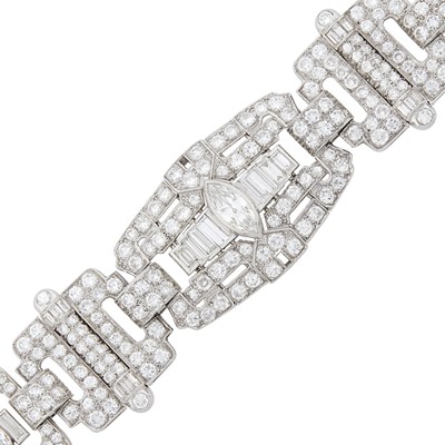 Lot 136 - Platinum and Diamond Bracelet