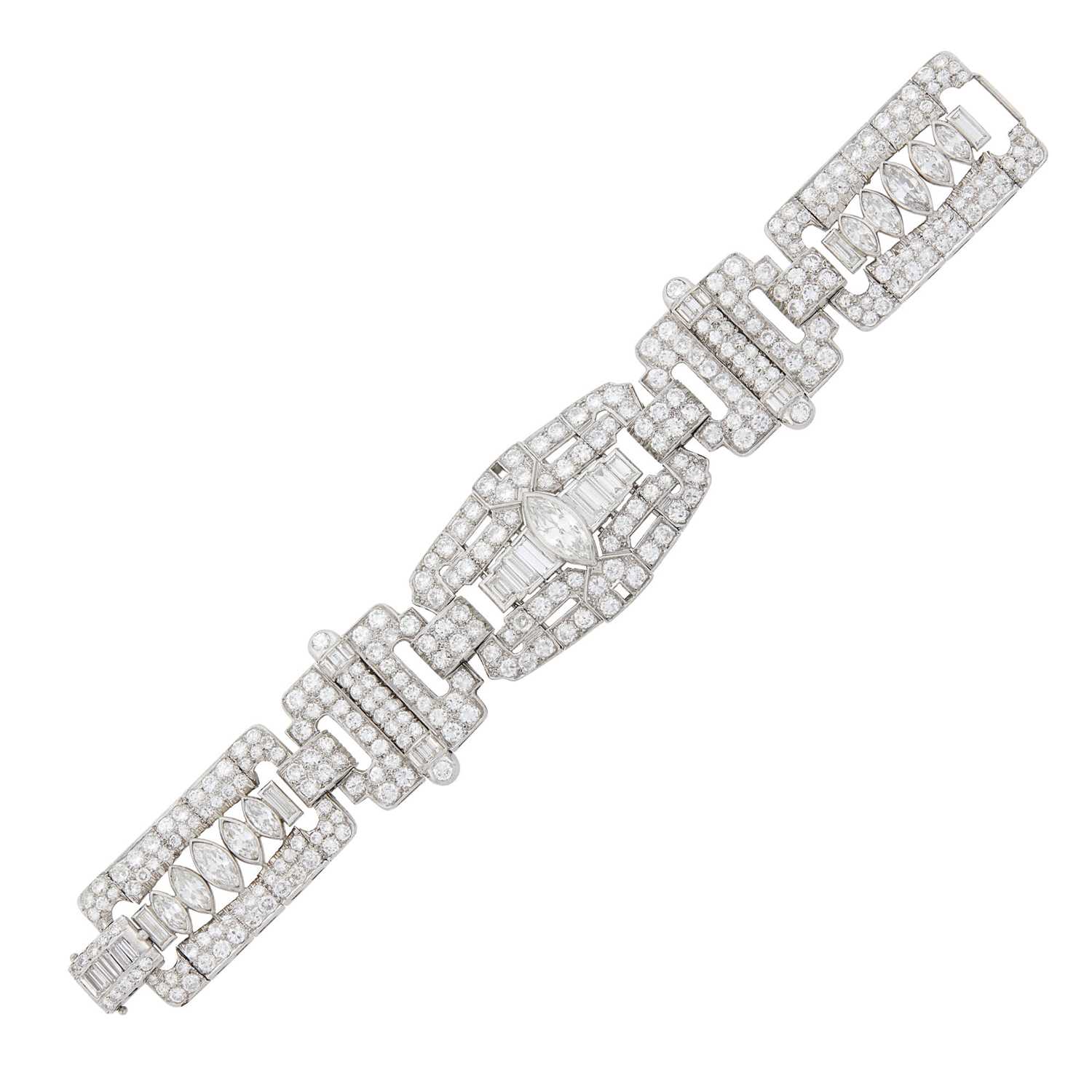 Lot 136 - Platinum and Diamond Bracelet