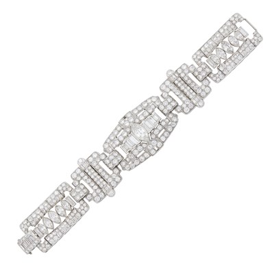 Lot 136 - Platinum and Diamond Bracelet