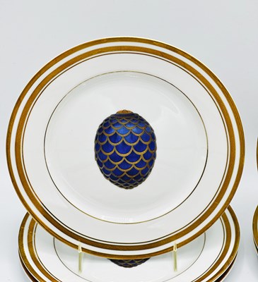 Lot 1144 - Set of Twelve Limoges Porcelain "Faberge Imperial Egg" Dessert Plates