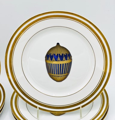 Lot 1144 - Set of Twelve Limoges Porcelain "Faberge Imperial Egg" Dessert Plates