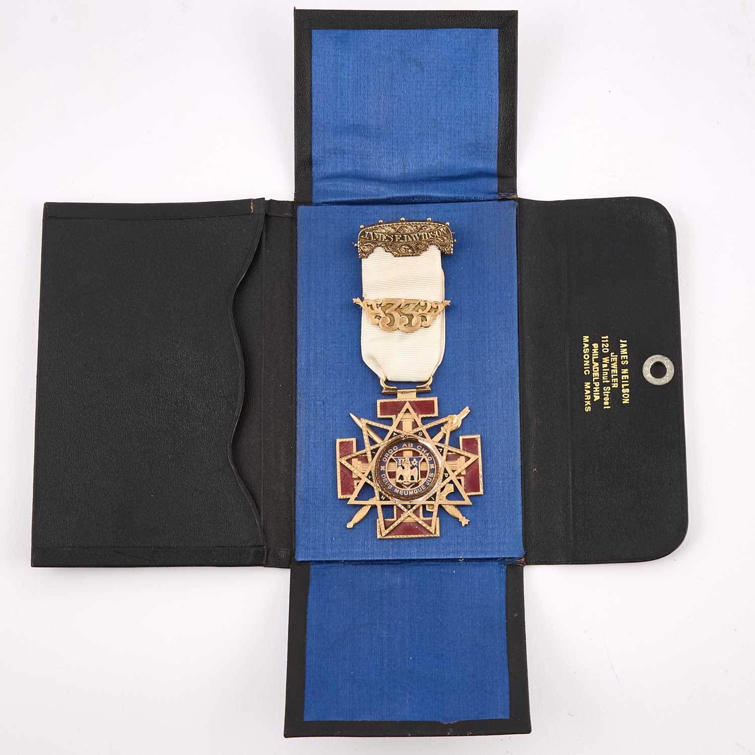 Lot 1051 - Masonic Medal 33rd Degree James E Davidson 1916