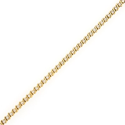 Lot 2172 - Gold and Diamond Bracelet