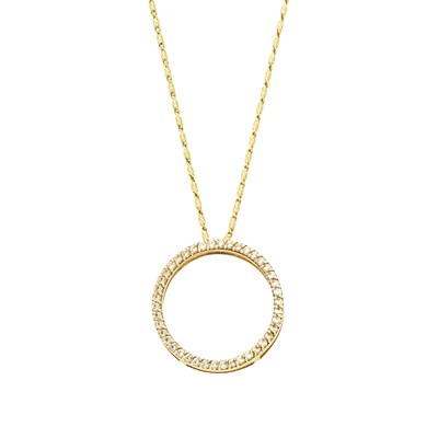 Lot 2063 - Gold and Diamond Pendant with Chain Necklace