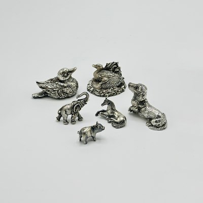 Lot 1187 - Group of Six Sterling Silver and Silver Filled Animal Figures