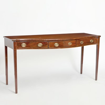 Lot 34 - George III Inlaid Mahogany Serpentine Serving Table