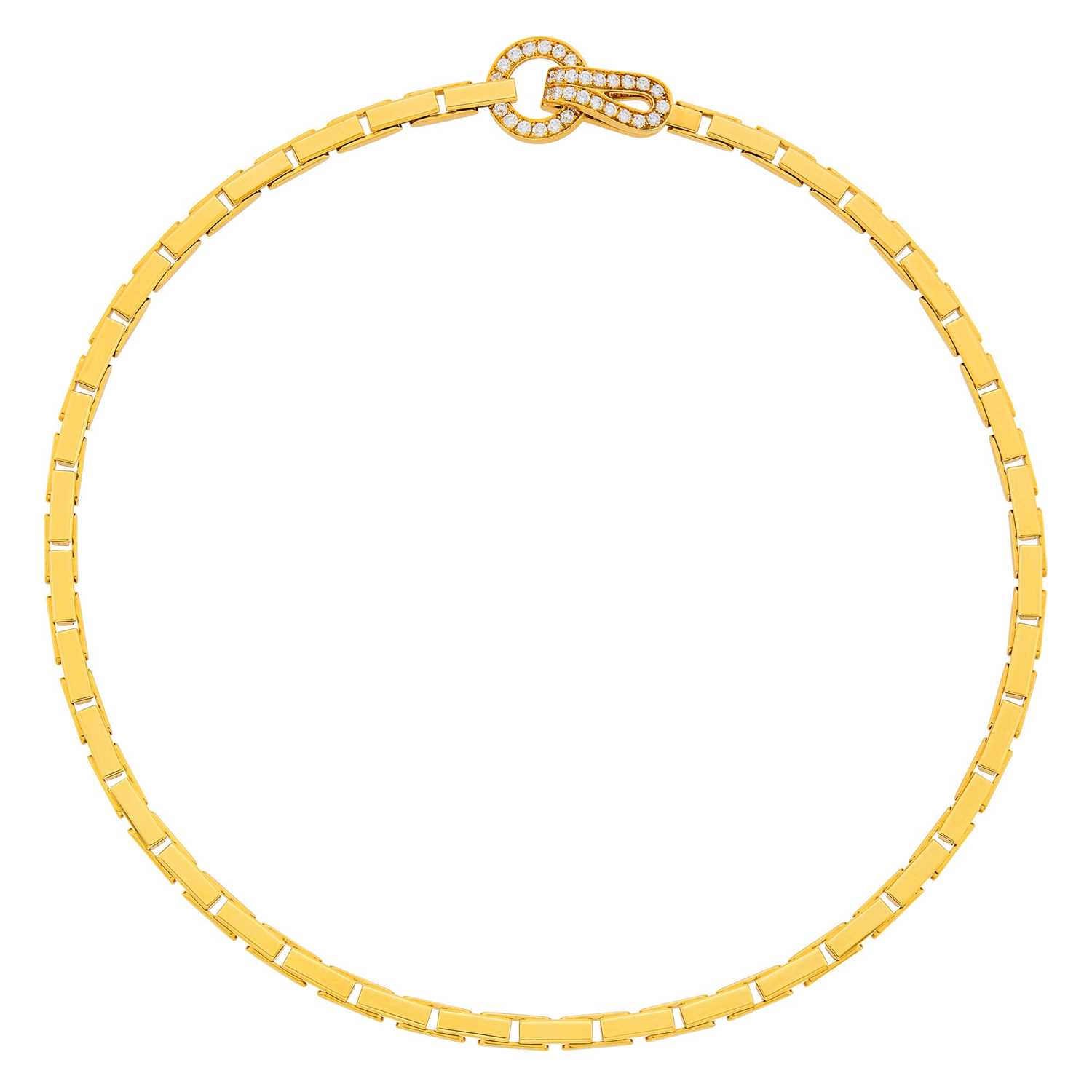 Lot 36 - Cartier Gold and Diamond 'Agrafe' Necklace, France