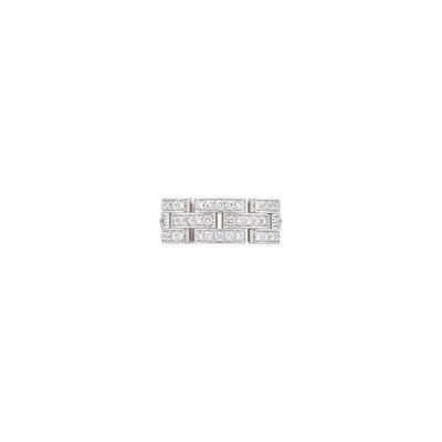 Lot 128 - Cartier White Gold and Diamond 'Maillon Panthère' Band Ring, France