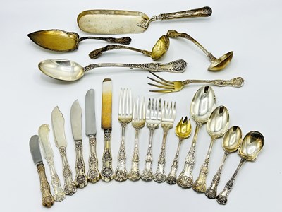 Lot 1174 - Assembled Gorham Sterling Silver "New Queens" Pattern Partial Flatware Service