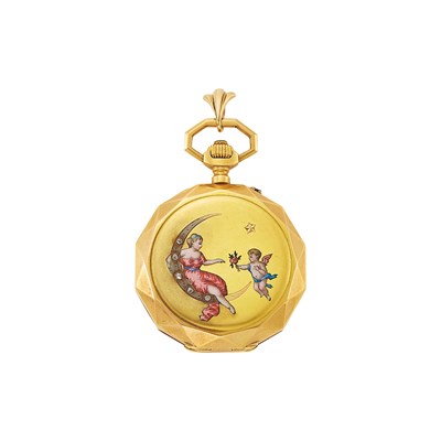 Lot 1087 - Lady's Gold and Enamel Hunting Case Pocket Watch