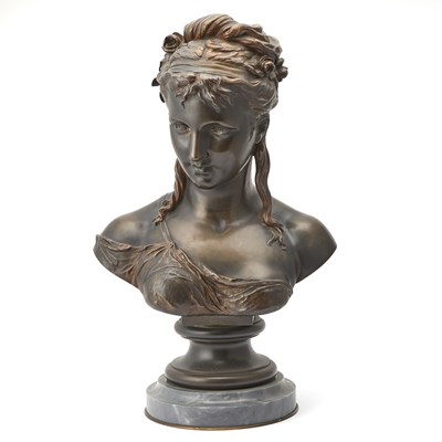 Lot 300 - Patinated Bronze Bust of a Woman