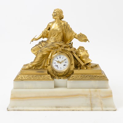 Lot 188 - Louis XVI Style Gilt-Bronze and Onyx Clock