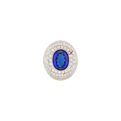 Lot 75 - Two-Color Gold, Tanzanite and Diamond Ring