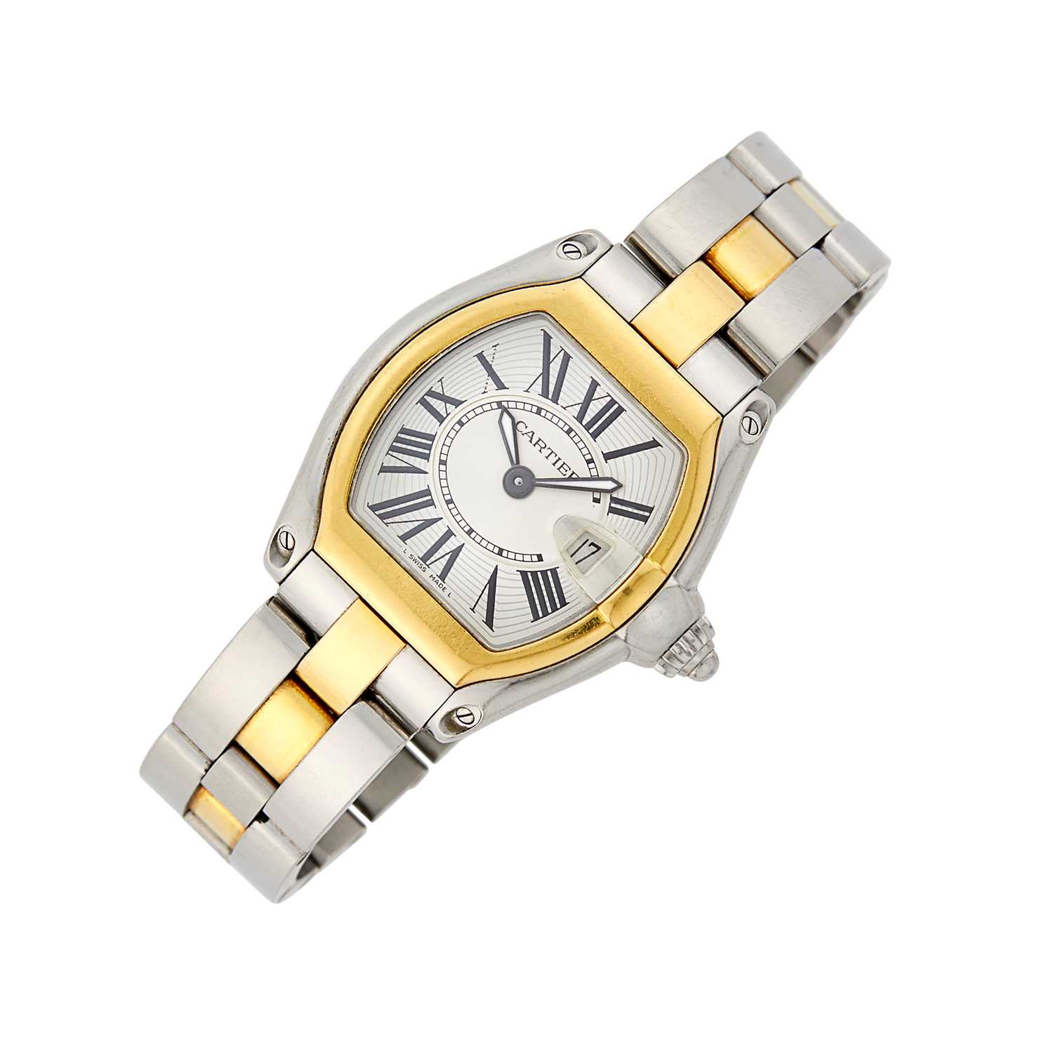 Lot 43 - Cartier Gold and Stainless Steel 'Roadster' Wristwatch, Ref. 2675