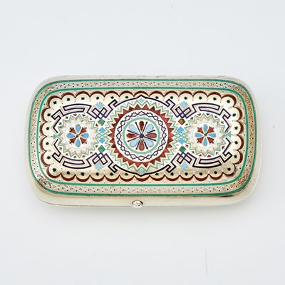 Lot 502 - Russian Silver-Gilt and Champlevé Enamel Cigarette Case