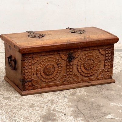 Lot 231 - Indian Carved Wood Chest