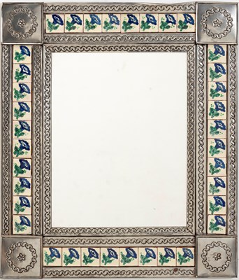 Lot 201 - Guatemalan Metal and Tile Mirror