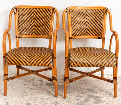 Lot 77 - Pair of Rattan Cafe Chairs