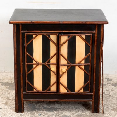 Lot 69 - Paint Decorated Bamboo Cabinet