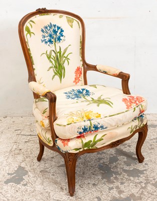 Lot 67 - French Floral Upholstered Armchair