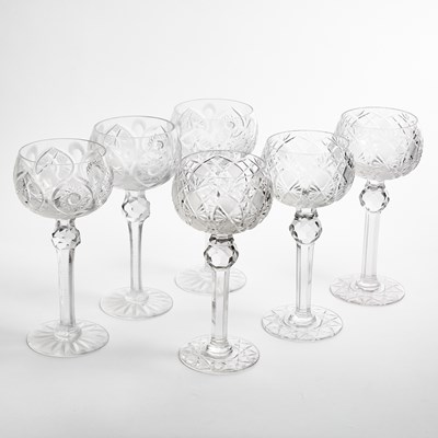 Lot 137 - Assembled Set of Thirty Cut Glass Goblets