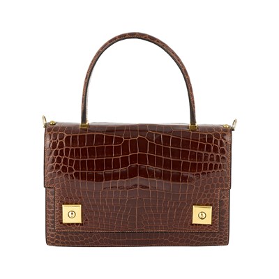 Lot 1210 - Hermès Brown Alligator Piano Bag