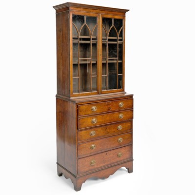 Lot 296 - George III Oak Butlers Secretary