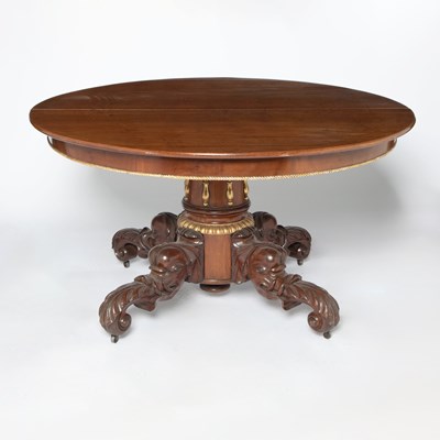 Lot 299 - Regency Style Parcel-Gilt Mahogany Dining Table