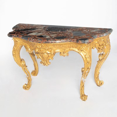 Lot 209 - Continental Marble Top Giltwood Console