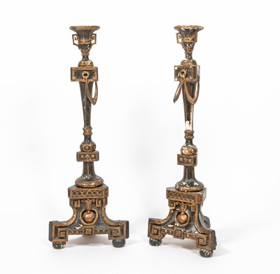 Lot 176 - Pair of Louis XVI style Painted and Gilt Wood Stands