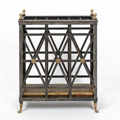 Lot 342 - Brass and Painted Steel Umbrella Stand