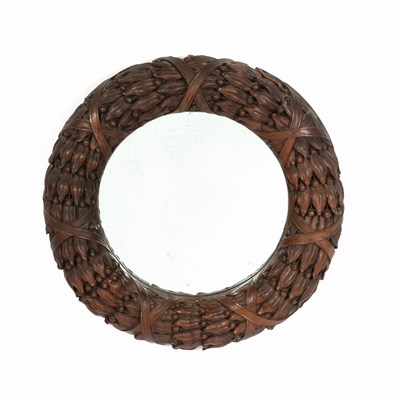 Lot 182 - Louis XVI Style Carved Walnut Round Mirror