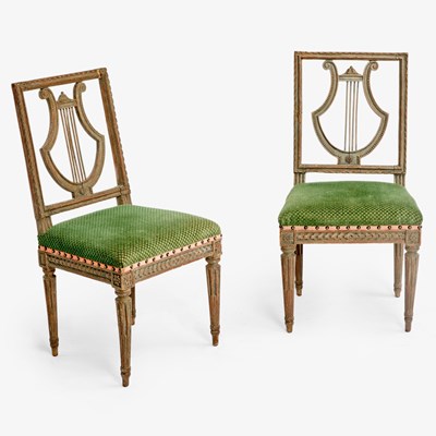 Lot 165 - Pair of Louis XVI Painted Side Chairs