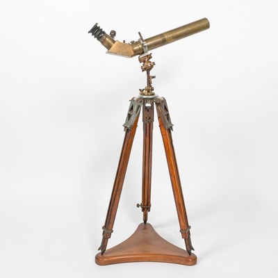 Lot 326 - W. Ottaway & Co. Brass Power Telescope on a Tripod Wood Stand