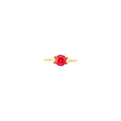 Lot 2372 - Gold, Ruby and Diamond Ring