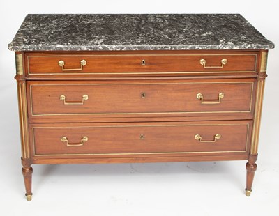 Lot 438 - Louis XVI Brass-Mounted and Inlaid Mahogany Commode