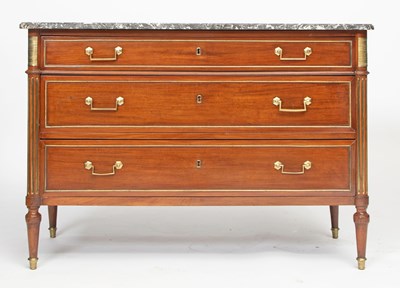 Lot 438 - Louis XVI Brass-Mounted and Inlaid Mahogany Commode