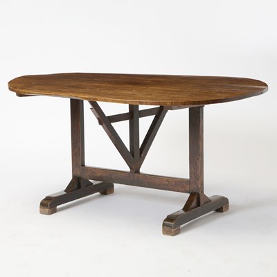 Lot 284 - Continental Walnut Trestle Table