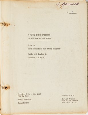 Lot 133 - The Stage Manager's script for A Funny Thing Happened on the Way to the Forum