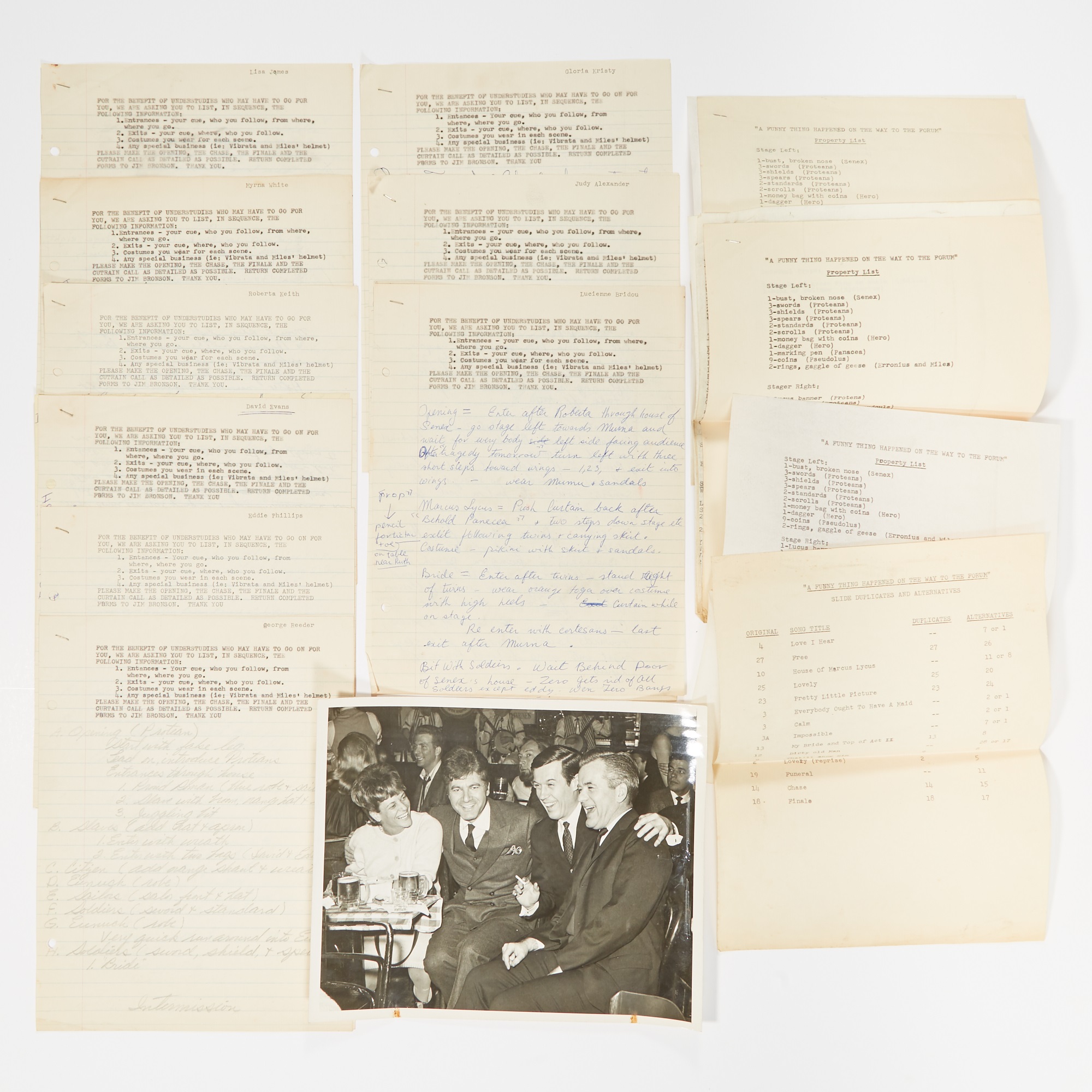 Lot 133 - The Stage Manager's script for A Funny Thing