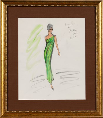 Lot 23 - A sketch by Edith Head for Lena Horne on the Dean Martin Show