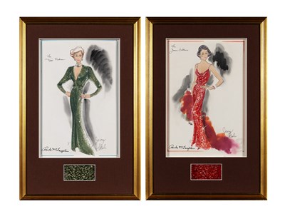 Lot 38 - Original designs for Joan Collins and Tippi Hedren