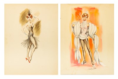 Lot 31 - Two original designs for Vegas showgirls by Marilyn Sotto