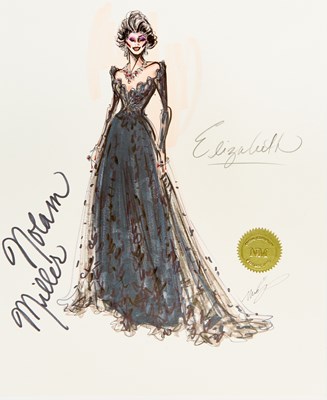 Lot 36 - An original gown design for Elizabeth Taylor