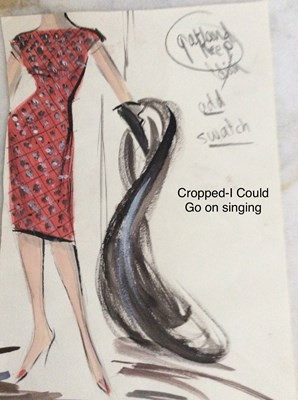 Lot 24 - A partial sketch by Edith Head for Judy Garland in I Could Go On Singing